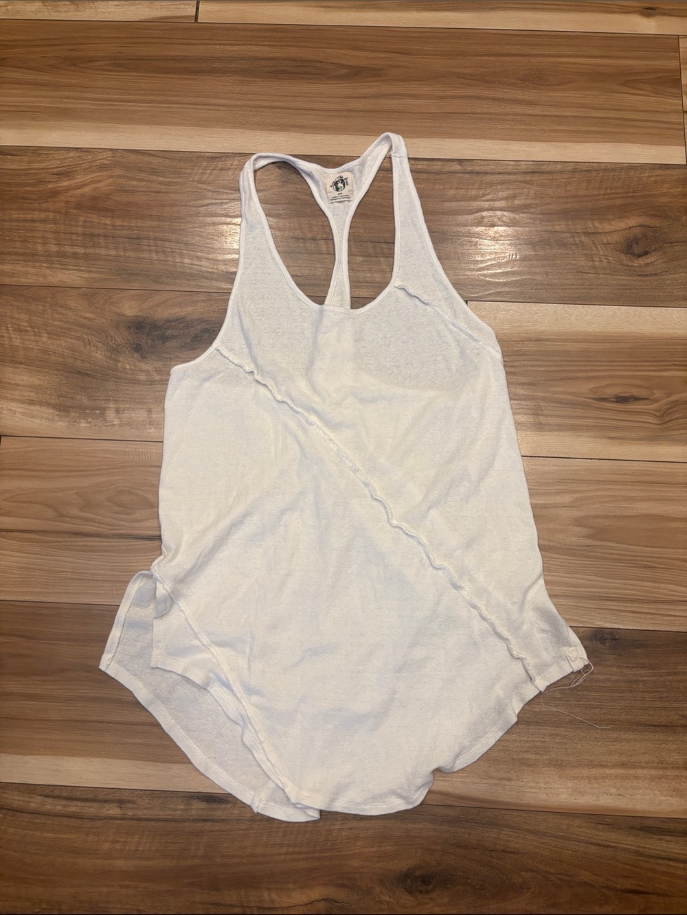We The Free White Racerback Tank with Diagonal Seam
